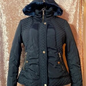 Navy fur lined hood jacket